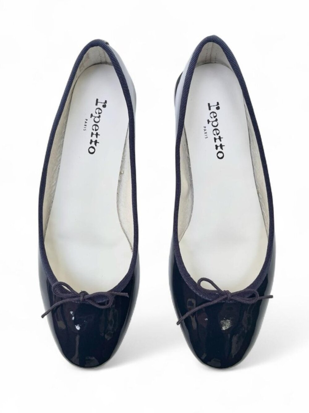 Repetto Cendrillon Patent Leather Ballet Flats in Navy - Size 38.5 EU/7-7.5 US